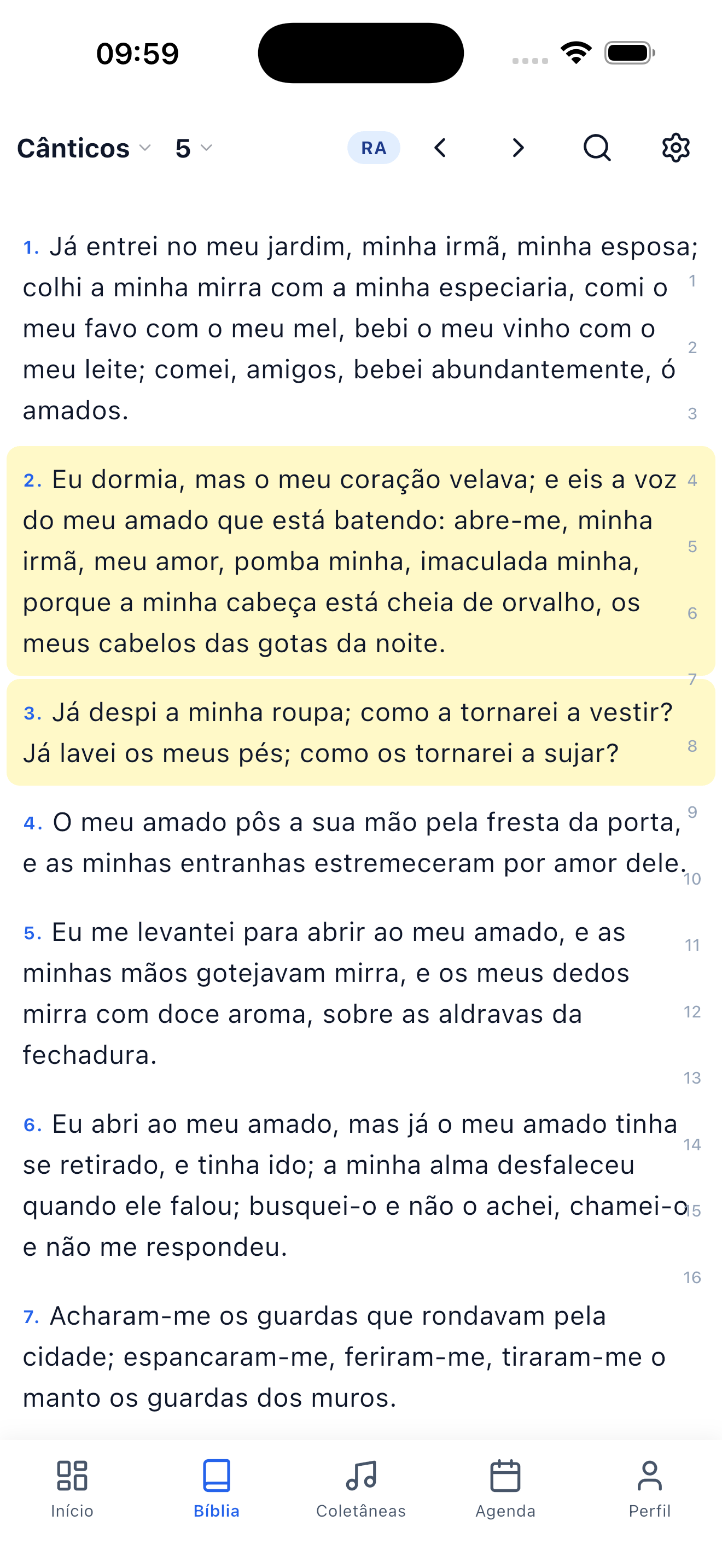 Print do app — Bíblia (claro)