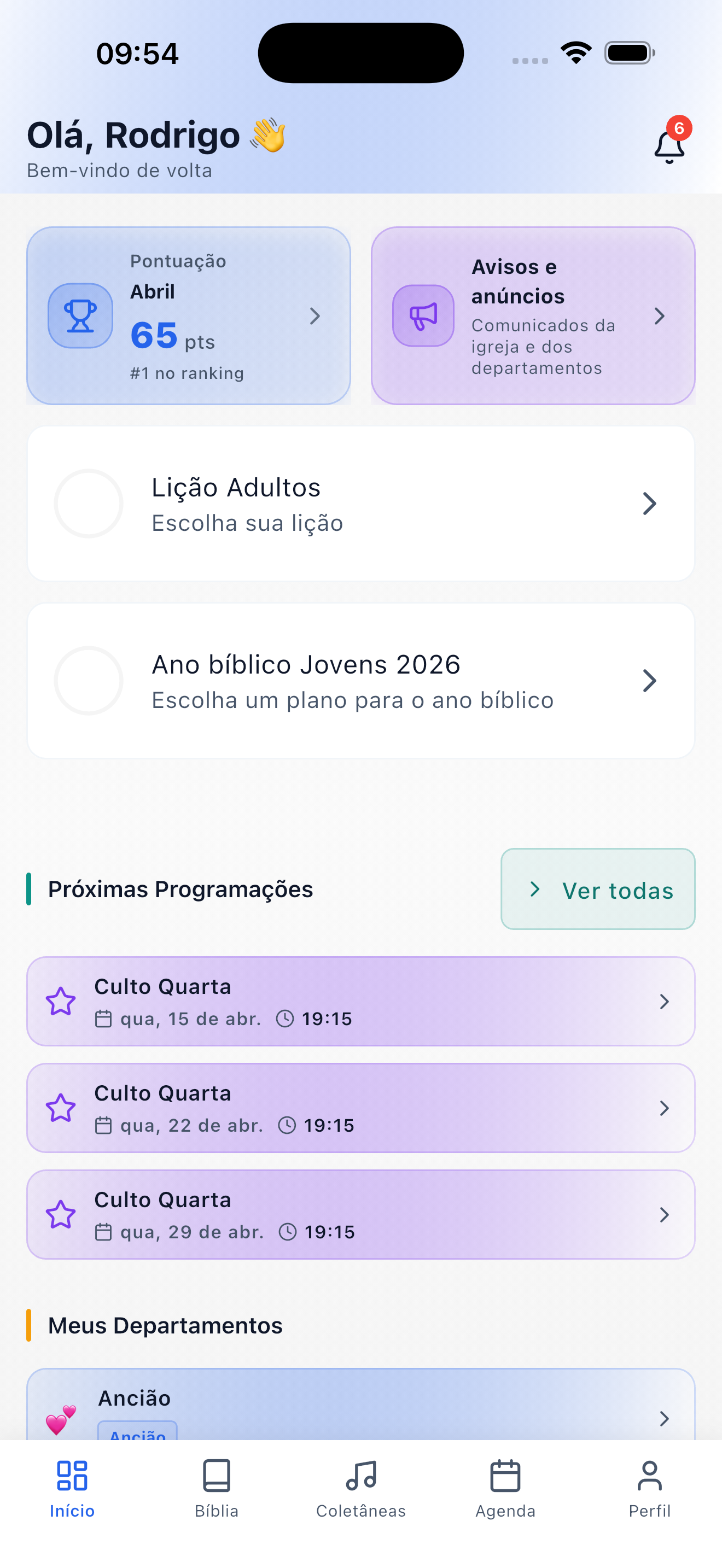 Captura do app Inter7 — interface clara